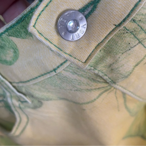 NWT VBRT Vibrant Miu Butterfly Print Yellow Green Wide Leg Fairycore Jeans S - Picture 4 of 13